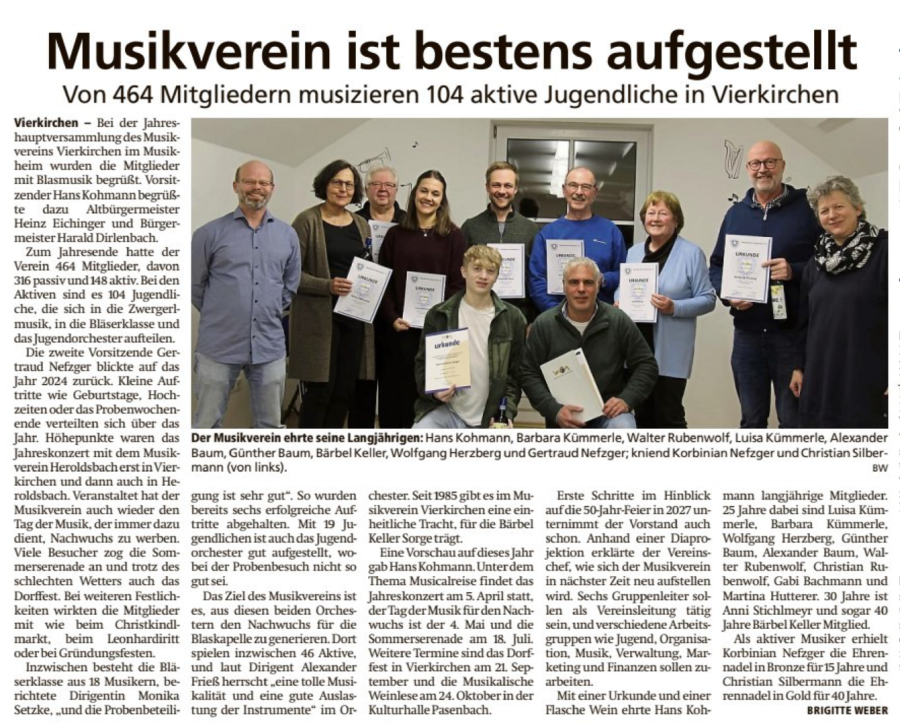 Jahreshauptversammlung 2025